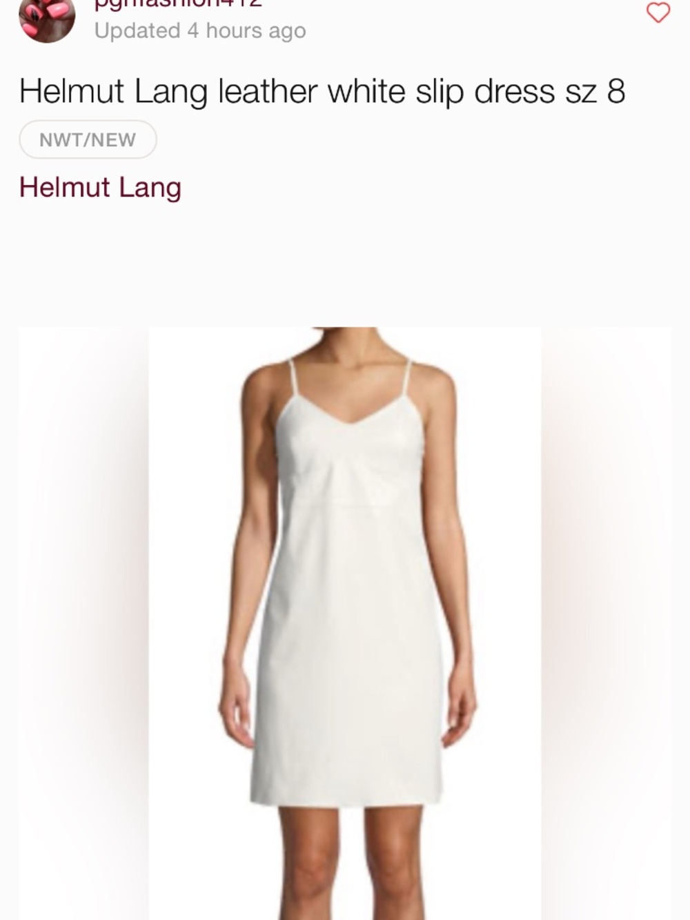 Helmut lang leather dress